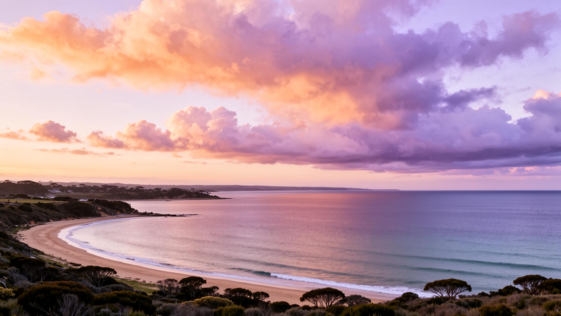 Mornington Peninsula coastline at dusk